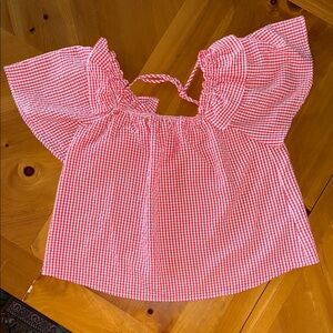 Ces Femme Red Gingham Off-Shoulder Top